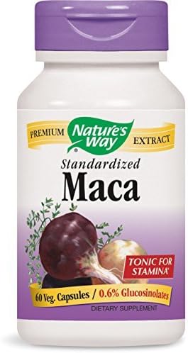 Nature's Way Maca Standardized 60 Vegetarian Capsules, Pack of 3 Bottles.