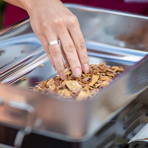 BROWIN® Edelstahl Tischräucher-Set mit Thermometer 330010 |inkl. Holzhackschnitzel | Tischräucherofen | Fisch & mehr Grillen und Räuchern | Camping-Zubehör – Bild 8