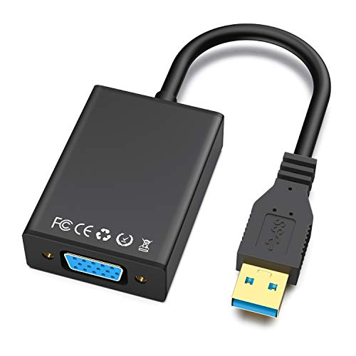 ABLEWE USB to VGA Adapter, USB 3.0/2.0 to VGA MultiDisplay Converter Support Resolution 1080p