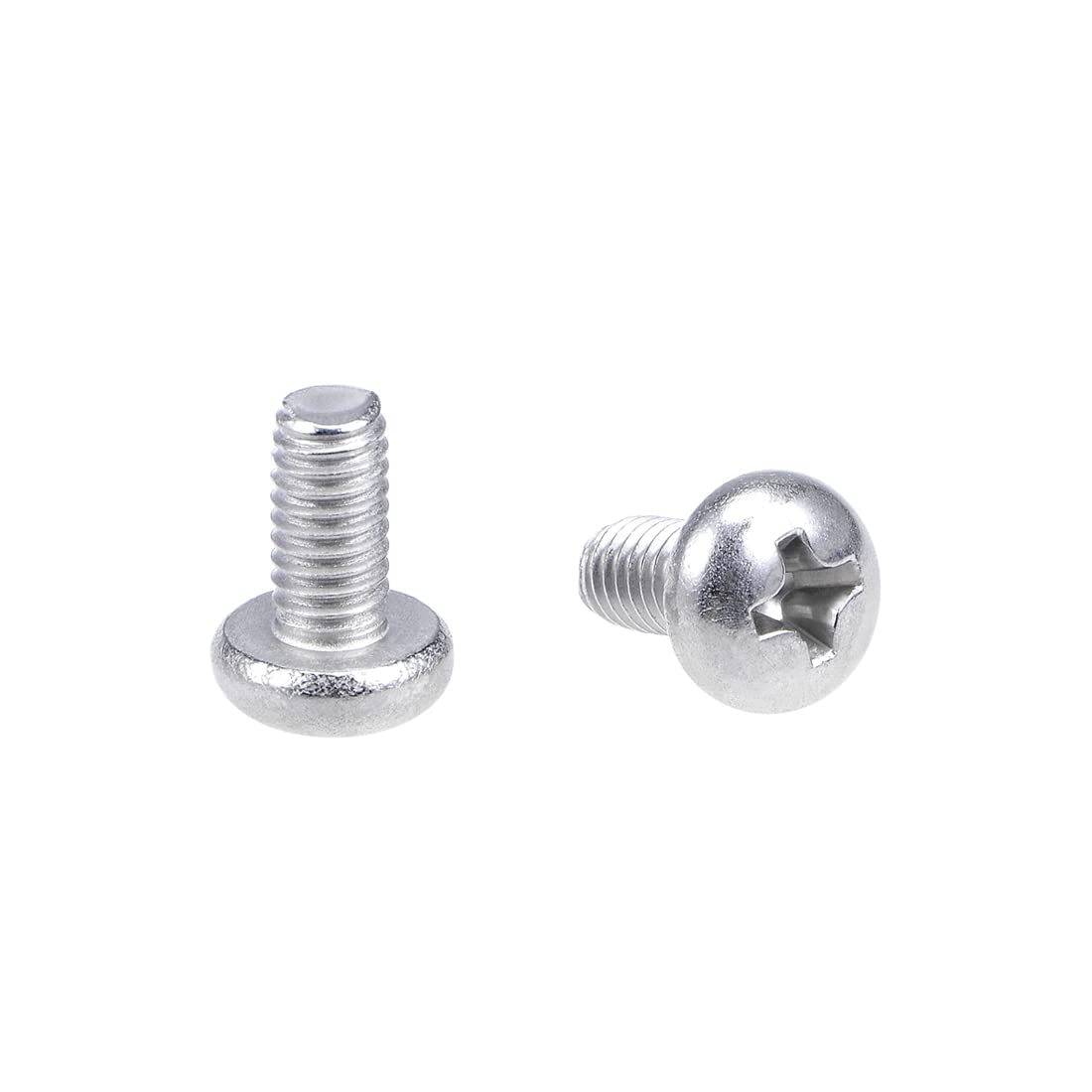 sourcing map M4x8mm Machine Screws Pan Phillips Cross Head Screw 304 Stainless Steel Fasteners Bolts 60Pcs