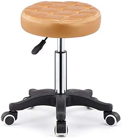 Dall Salon Bar Stool 360° Swivel Casters Massage Chair Manicure Spa Studio Work Office Beauty Chair Height Adjustable (Color : Gold)