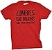 Mens Zombies Eat Brains So You're Safe Funny T Shirt Sarcastic Humor Halloween Mens Funny T Shirts Halloween T Shirt for Men Funny Sarcastic T Shirt Red L