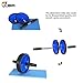 JBM Abdominal Wheel Roller with Knee Pad（5 Colors Abwheel Abroller Ab Core Trainer Equipment Dual Wheels Rubber Handle Anti Slip for Exercise Workout Gym Fitness Crossfit - 440lbs Capacity