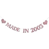 DONGLYJL Rose Gold Made in 2003 Banner,Pre-Strung,Funny 23rd Birthday Party Decorations,Made In 2003