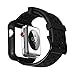 OULUOQI for Apple Watch Band 42mm with Case, Shock-proof and Protective Case with Soft Breathable Sport iWatch Band for Apple Watch Series 3/2/1 Nike+ Sport Edition 42mm - Black