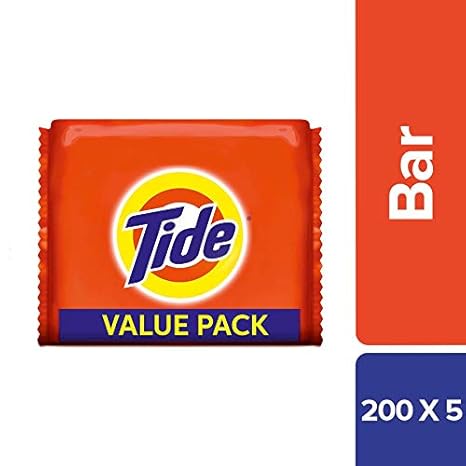 Tide Detergent Bar Soap, 200g (Pack of 5)