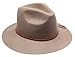 Women's 100% Wool Felt Cloche Short Brim Floppy Fedora Hat with Scrunchy (Braid Mushroom)