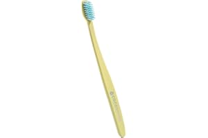 Cocofloss Cocobrush, Ultra-Soft Manual Toothbrush, Dentist-Designed, Gentle on Gums, Made from Recycled Plastic, Limoncello Yellow