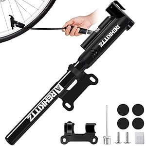 AMZOON Bike Pump Mini Bicycle Pump With Flexible Hose Save Energy & Easy Pumping, Fits Presta & Schrader Valve, Free…