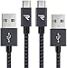 Micro USB Cable [2 Pack/3.3ft] RAMPOW Braided Nylon Cell Phone Charger - Fast Charging & Sync - Micro USB Charger 2.4A for Samsung Galaxy S5/S6/S7, HTC, LG, Sony, PS4, MP3 and more - Space Gray primary