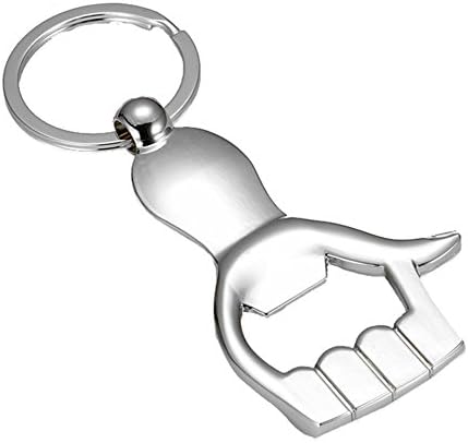 Kasily Thumb Up Hand Shaped Keychain Bottle Opener?Zinc Alloy Key Ring Beer Bottle Opener Unique Creative Gift