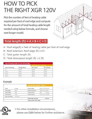Xarex Xgr Self Regulating Roof Gutter De Icing Heating Cable 50ft Pre Assembled Heat Trace Tape For Ice Dam Prevention Electric Warmer Deicer Heater System Deicing Snow Melt Gutters Cables Tapes De Icing Cables Xarex Xgr Self Regulating Roof Gutter De Icing Heating Cable 50ft Pre Assembled Heat Trace Tape For Ice Dam Prevention Electric Warmer Deicer Heater System Deicing Snow Melt Gutters Cables Tapes De Icing Cables