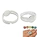 50pcs 8mm Silver Plated Adjustable Flat Rings Blank Base Jewelry Findings