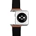 eLander Top-grain Leather Band Strap with Stainless Metal Clasp for All Apple Watch Models 42mm (Suede Leather - Brown)