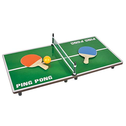 Srenta Mini Ping Pong Table, Portable 24"X12" Table Tennis Game Set for Kids and Toddlers - Single Piece, Green