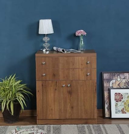 Shilpi Handmade Multipurpose Storage Double Door & Chest of Drawers in Natural Premium Teak Board