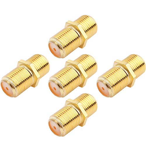 SAISN Coaxial Cable Connector F-Type RG6 Cable Extension Adapter (5 Pack)