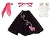 Hip Hop 50's Shop 1950s Adult 4 Piece Poodle Skirt Costume Outfit for Women with Accessories (glasses, socks, scarf) (XLarge/XXLarge, Black w/Pink)