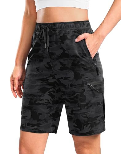 SANTINY Women's Lightweight Hiking Cargo Shorts