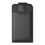 XXL SIZE Samsung Galaxy Note 5 / 4 /3/2, Note EDGE, S6 EDGE PLUS Premium Vertical Leather Belt Clip Holster Pouch Case Cover (Fits OTTER BOX Defender / LIFEPROOF / Mophie Juice Pack Air/Plus Case On)