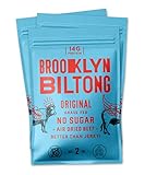 Brooklyn Biltong - Air Dried Grass Fed Beef Snack, South African Beef Jerky - Whole30 Approved, Paleo, Keto, Gluten Free, Sugar Free, Made in USA - 2 oz. Bags, 3 Count (Original)