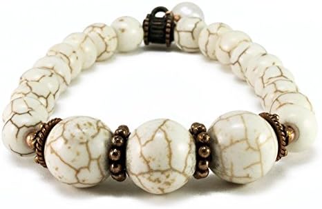 Howlite Beaded Bracelet - Creative Energy - Reiki Healing Jewelry -SALE Now $35 w/ FREE Shipping (Was $50)