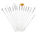 Queentools 20pcs Nail Art Tools/Brushes Dotting Pens Marbling Detailing Painting Striping Tools for Nail Art & Facial Detailed Painting with Roll-Up Pouch