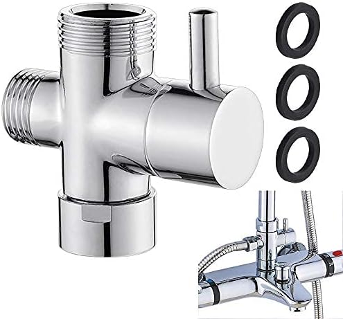 QUCUMER 3 Way Shower Diverter Valve Brass Chrome G1/2" Handheld & Fixed