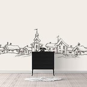 Wall Murals for Bedroom Sketch Architectures Abstract Removable Wallpaper Peel and Stick Wall Stickers - 66x96 inches