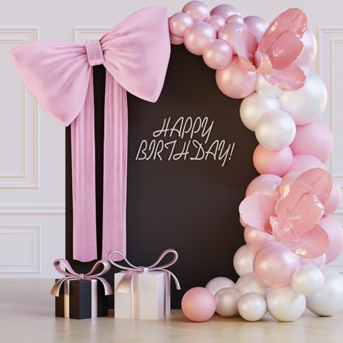 Photo 1 of Pink Bows Birthday Decorations, 30''×18'' Large Bows for Party Decorations Wedding Backdrop Coquette Decorations, Big Bows for Wall Decor Baby Shower Backdrop Room Decorations Christmas Tree Bows