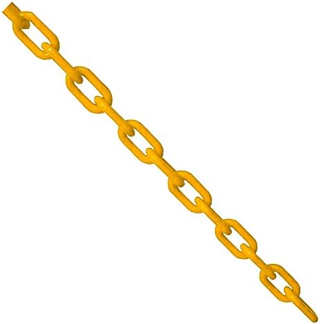 10m x 6mm Plastic Barrier Chain Link Safety Decorative Garden Fence - Yellow