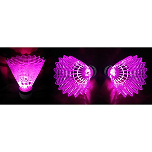 CapsA 4 Pcs LED Badminton Shuttlecocks Lighting Birdies Shuttlecock Glow in The Dark Badminton for Indoor/Outdoor Sports Activities (A, 4 Pcs)