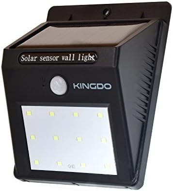 KINGDO Solar Sensor Wall Light 12-LED Bright Waterproof Outdoor Motion Night Light for Garden Patio Fencing Yard and Pathway Pack of 1
