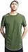 Bertte Mens Hipster Hip Hop Basic Elong Longline Shor Sleeve T-shirt (Medium, 09 Short Sleeve- Army Green)