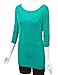 Made By Johnny MBJ WT822 Womens 3/4 Sleeve with Drape Top XXL Jade