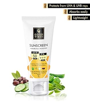 Good Vibes Wide Spectrum Sunscreen With SPF 50-100 g - Sun Protection for All Skin Types - Hydrate and Moisturize Dull Damaged Skin - Cruelty Free