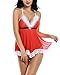 Avidlove Womens Christmas Lingerie Red Santa Babydolls Chemises Set (XL, Style 1 Red)