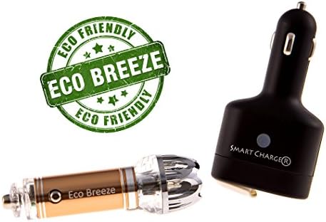 Smart Car Kit - CAR AIR Purifier, ECO Friendly AIR Freshener, Smart Charger USB Car Charger and Car Dc Splitter + CAR Purifier 8th Generation Patented Product) Removes: Cigarette Smell & Bad Orders