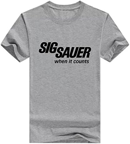 Llynice sig sauer When it Counts Funny Mens Cotton T-Shirt Casual