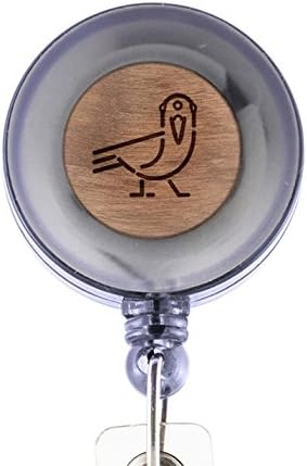 MODERN GOODS SHOP Three Eyed Crow Id Badge Holder - Wooden ID Holder - Laser Engraved Design Custom ID Holder - Clip On Belt/Pocket Retractable ID Badge Holder