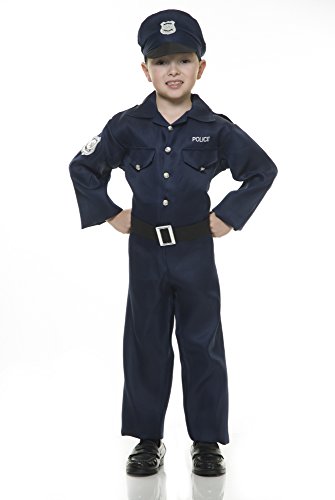 Charades Childs Police Costume Jumpsuit Navy Blue Medium