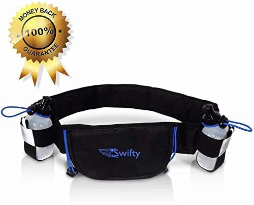 Running Belt Waist Hydration Pack with 2 Water Bottle | Fanny Pack Style Waterproof Velcro Bag for Marathon Runners Hiking Cycling Climbing Fitness Gear Fits most iPhones, Samsung and Cameras