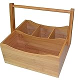 Bamboo Multiple-use Caddy w/ 4 Compartments and Handle. 10