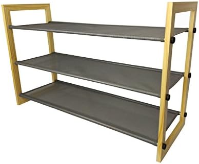 Shoe Rack Wood Shoe Shelf Utility Shoe Storage Organizer 3 Tier For Door Entryway