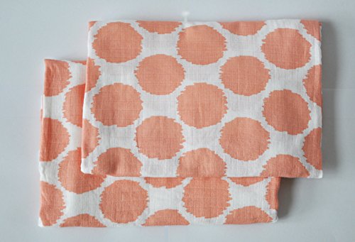 Bacati Ikat Coral Dots 2 Pc Muslin Crib Sheets