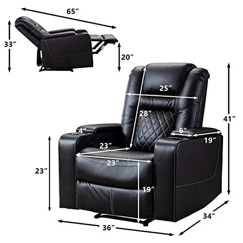 CANMOV Electric Power Recliner Chair with USB Ports and Cup Holders