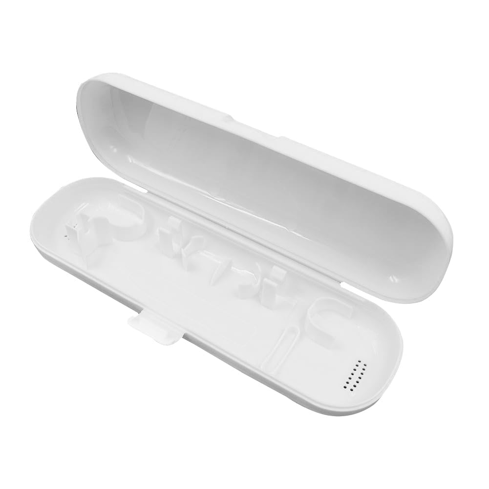 Hsthe Sea Portable Replacement Plastic Electric Toothbrush Travel Case,Universal Electric Toothbrushes Box Travel Case Oral Care Box Set for HX9322,D12013W and Other Electric Toothbrushes (White)