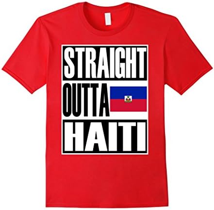Men's Storecastle Straight Outta Haiti Funny Gift Flag T-Shirt Large Red