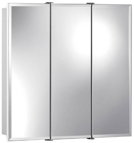 Jensen 755272 Ashland Frameless Oversize Medicine Cabinet, Classic White, 24-Inch by 24-Inch by 4-3/4-Inch