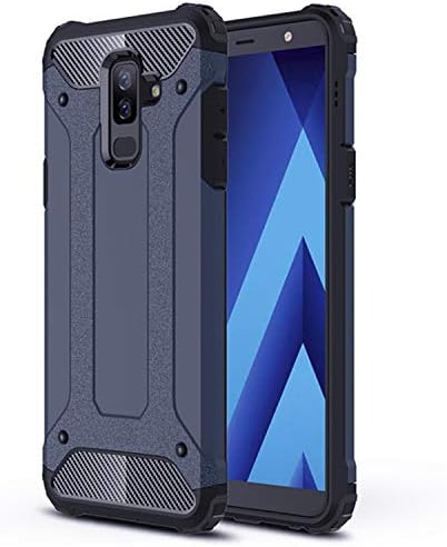 Norby Solid Heavy Duty Rugged Tough Hybrid Rigid Armor Guard Back Case Cover for Samsung Galaxy J8 2018(Navy Blue)
